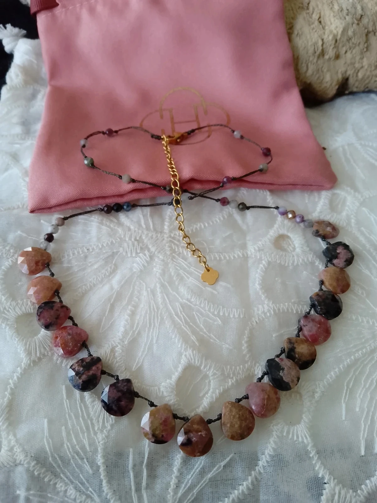 Collier Habaha en pierres de rhodonite naturelles – photo 6